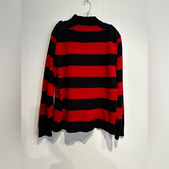 Polo Ralph Lauren Striped Zip Sweater Jacket Red Black Military Womens 3XL - Picture 4 of 7